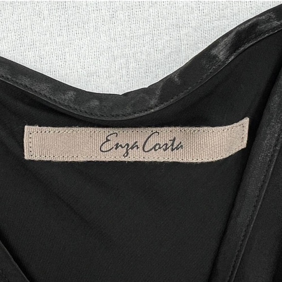 ENZA COSTA Dress Womens Medium 2 Black Satin Bias Slip Maxi Spaghetti Strap NEW - Picture 10 of 15